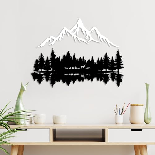 Stylish Decorative Metal Wall Accessory, Black & White, 62 x 22 cm & 70 x 51 cm, 100% Metal, 1.5 mm Thick, Easy Wall Mounting, Perfect for Home Decor