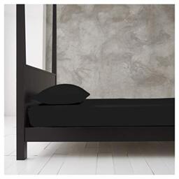 GC GAVENO CAVAILIA Luxury Polycotton Fitted, Easy Care Flat Sheets, Soft & Cosy Bedsheet OR Pillowcases, Linen, Black, Single,622208