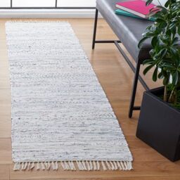 Safavieh Modern Indoor Flatweave Runner Area Rug, Rag Rug Collection, RAR121, in Ivory / Multi, 69 X 244 cm for Living Room, Bedroom or Any Indoor Space