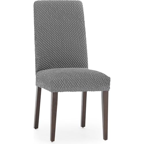 ECOMMERC3 - 2 Universal and Versatile Chair Covers - Dark Grey Chair Cover Protector Easy to Install for Back, Seat and Arms