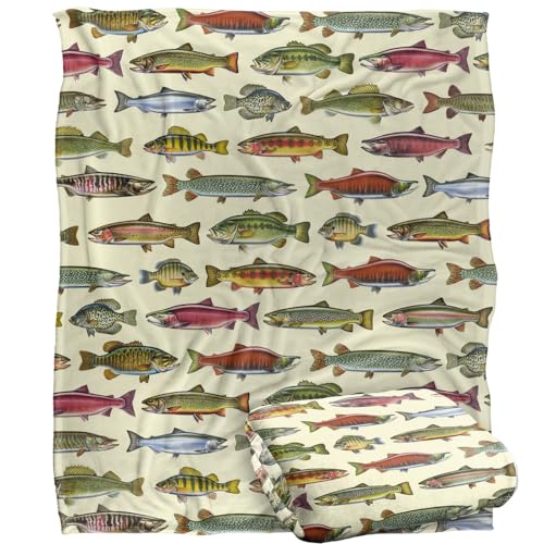Jq Licensing Fishing Freshwater Fish Silky Touch Super Soft Throw Blanket 152 X 127 Cm