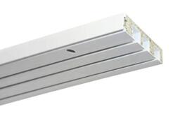 Gardinia GE3 Curtain Rail with Panel Mounting, 3-Track, Plastic, 120 cm, White, 8608