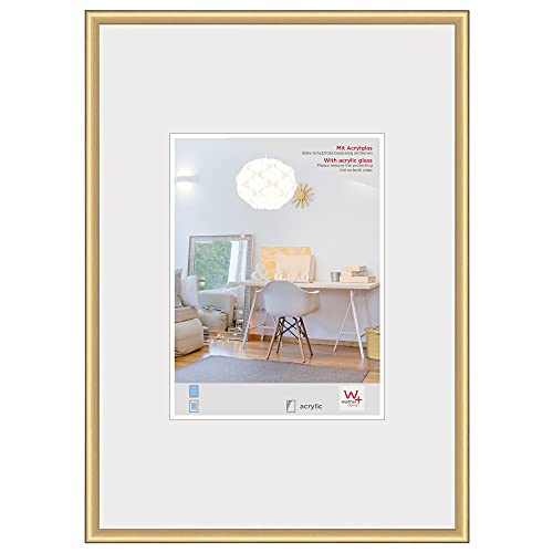 walther Design Picture frame Silver Poster size with Art Glass, New Lifestyle Plastic frame KVX691S