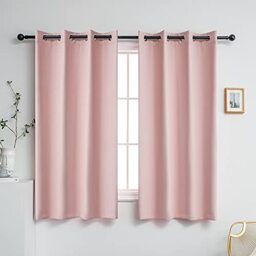 Joydeco Blackout Curtains - Thermal Insulated Grommet Panels For Bedroom & Living Room (52"x45", Pink) - View #3