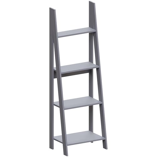 Vida Designs - 4 Tier Bristol Step Ladder Bookcase, Gray, 38.5D x 46W x 175.5H centimetres