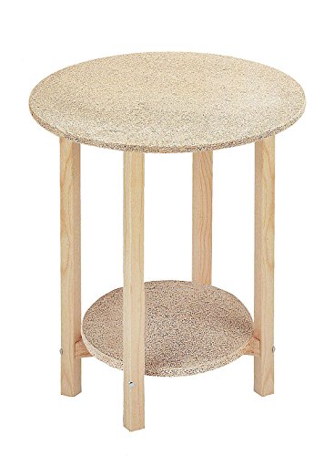 Mueblear Aranaz - Round Gazte Table - Pine Wood - Particle Board - Living Room, Kitchen or Terrace Table - Removable - Ideal for Winter and Summer - Unvarnished - Wood Colour Tables - 50 x 75 cm