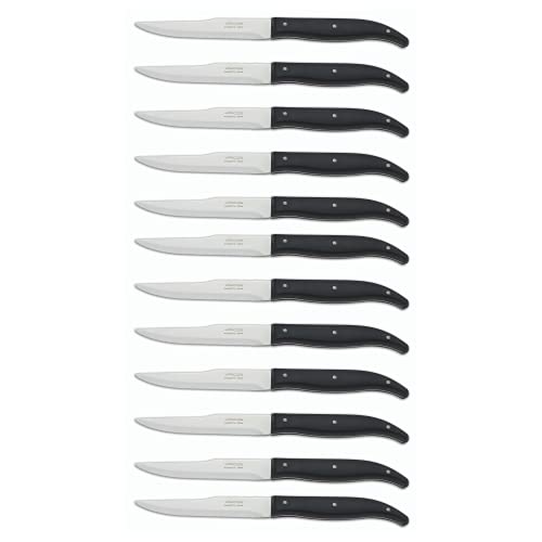 Arcos Table Knives - Box 12 pieces Steak Knife Table Knife - Blade Nitrum Stainless Steel 110 mm (4.33 Inch) - Handle Nylon Black Colour (12 Piece)