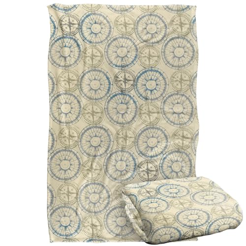 Jq Licensing - Jl-Jp Compass Pattern Silky Touch Super Soft Throw Blanket 91 x 147 Cm