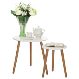 Premier Housewares 2403413 Nostra Interlocking Placemat with Wooden Legs Lacquered White (Set of 2)