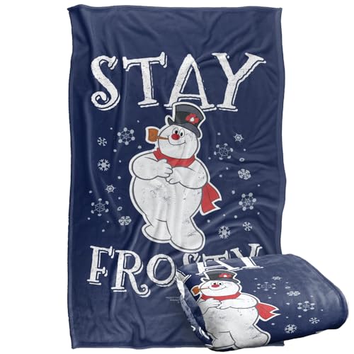 LOGOVISION Frosty The Snowman Stay Frosty Silky Touch Super Soft Throw Blanket 91 x 147 Cm