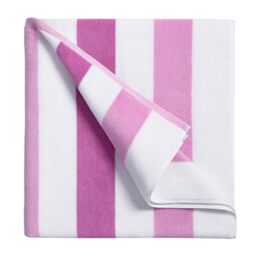 "Bornbay Large Beach Towel Oversized - 40""X70"" Big Cute Beach Towels, Extra Large Thick Pink Beach Towels, XL Wide Fluffy Swimming Towel Oversize, Giant Mauve Stripe Cotton Pool Towel for Adults"