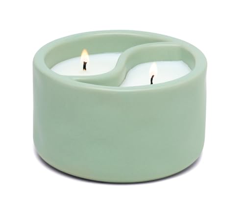 Paddywax Scented Candles Yin-Yang Collection 2-Wick Artisan Candle, 311g, Green Tea - Aloe