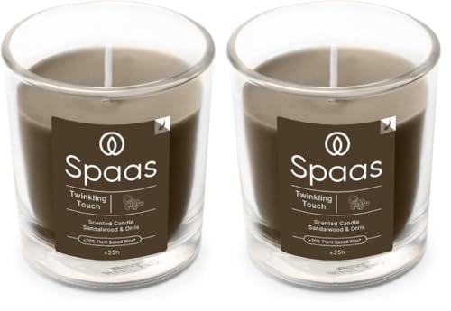 Spaas Scented Candle 25h, Twinkling Touch, Khaki (Pack of 2)
