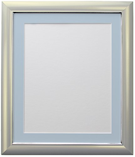 FRAMES BY POST Soda Picture Photo Frame, Plastic, Silver with Blue Mount, 30 x 24 Image Size 24 x 16 Inch