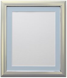 FRAMES BY POST Soda Picture Photo Frame, Plastic, Silver with Blue Mount, 30 x 24 Image Size 24 x 16 Inch