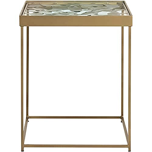 Safavieh Modern Accent Table with Iron Legs, in Antique Brass, 41 X 41 X 50.8