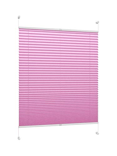 Deco Professional Lilac Pleated Twisted Blinds Width 50 cm x 130 cm) (Total Height Window/Klemmfix/No Drilling with Clamp Support