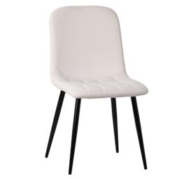 Farini Dining Chairs Set of 2 with Faux Leather and Metal Legs, Set for Dining Room & Kitchen, Mid Century Modern Table Chairs, Beige