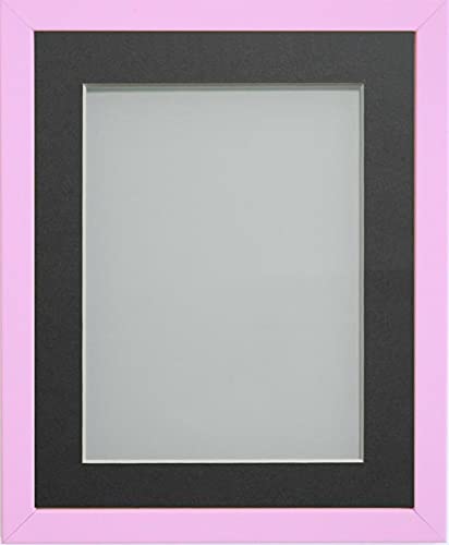 Frame Company Jellybean Range Pink Wooden A2 Picture Photo Frame with Grey Mount for Image A3 * Choice of Colours & Sizes* Fitted with Perspex