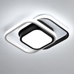 Osairous LED Ceiling Lights, 2 Squares Flush Mount Ceiling Lighting, 32W 6500K Black and White Ceiling Light Fitting for Bedroom Kitchen Hallway Dining Room [Energy Class E]