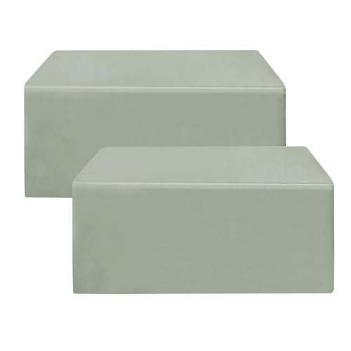 HolidayIdeas Fitted Table Covers for 6 Foot Tables - 72 x 30 Inch - 2 Pack Rectangle Table Clothes Polyester Fabric Table Cover for Folding Table, Parties, Holiday Dinner, Trade Show (Sage Green)
