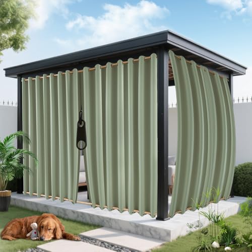 ROFASVCO Outdoor Curtains for Patio Waterproof 2 Panels