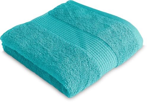Le linge de Jules Hand Towel 50 x 90 cm – 100% Cotton – 450 g/m² – Turquoise Blue
