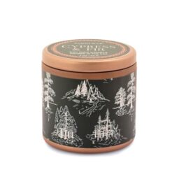 Paddywax Holiday Candles Cypress & Fir Collection Small Travel Tin Scented Candle, 85 g, White