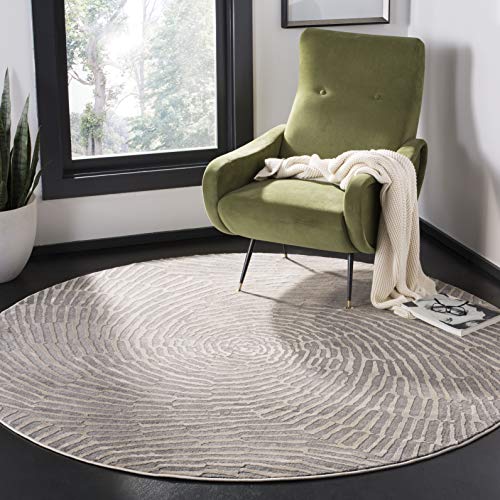 Safavieh Modern Rug for Living Room, Dining Room, Bedroom - Meadow Collection, Short Pile, in Taupe, 200 x 200 cm