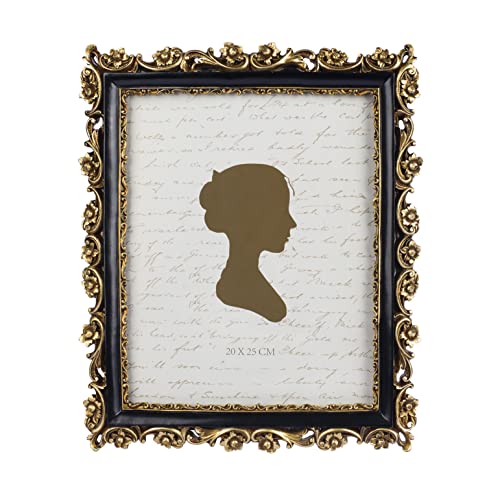 Sunlit Vintage Picture Frame 8x10 Inch, Luxury Antique Photo Frames with Glass Front, Photo Display, Tabletop Wall Hanging, Gift Ideas, Gold and Black
