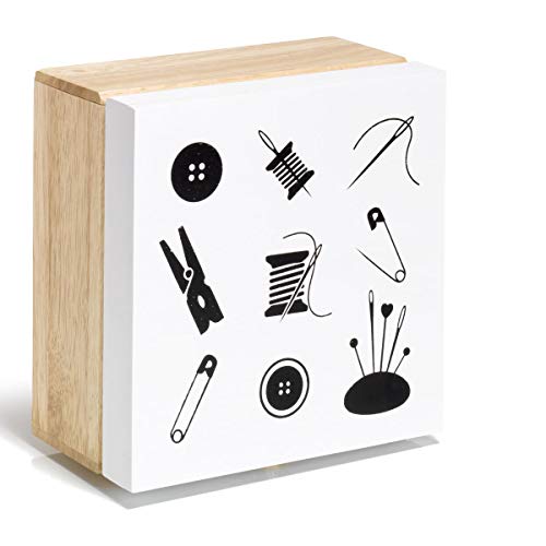 Assortment Box Wood Motive Sewing