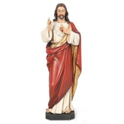 "BC Catholic Sacred Heart of Jesus Statue, Catholic Figurine, Religious Gifts, 6"" H, Handmade by Buildclassic"