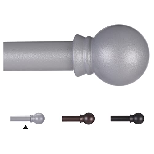 "Thestoa Curtain Rods for Windows 30-46 inch, 5/8"" Brushed Nickel Curtain Rod, Stainless Steel Small Curtain Rods for Bedroom, Living Room, Farmhouse, Outdoor Curtain Rod Silver"
