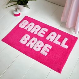 Sassy B Bare It All Babe Cotton Bath Mat Hot Pink