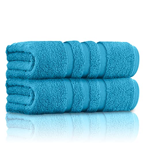 GC GAVENO CAVAILIA 100% Ringspun Cotton Bath Towels, Luxury 550 GSM Zero Twist Towel Sheets, Turquoise, 70x120 Bath Towel