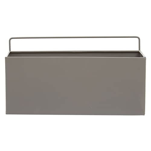 Premier Housewares Small Grey Plant Box/Robust Iron Rectangular Box Planter/Subtly Industrial/Minimal/Grey Finish Tall Planter/Pots For Plants/Dimensions are W30.5 x D14.5 x H15cm