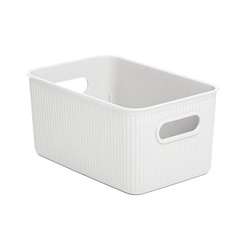 TATAY Storage Basket Baobab BPA-Free Compact Versatile Design - Storage Basket Household - Capacity 5 L - Dimensions 18,1x27,2x13 cm - BPA-Free Material - Integrated Carry Handles, White