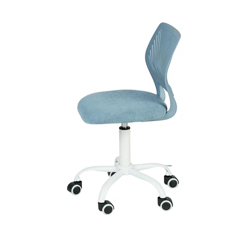 FurnitureR Dining Chairs,Simple Blue Design with Five Freely Rotating Wheels and Hollow Backrest, Suitable For Your Kitchen and Dining room