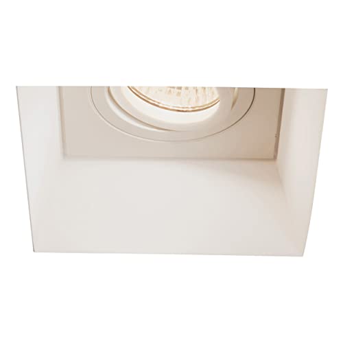 Astro Blanco Square Adjustable Indoor Downlight (Plaster), GU10 LED Lamp, Designed in Britain - 1253007-3 Years Guarantee