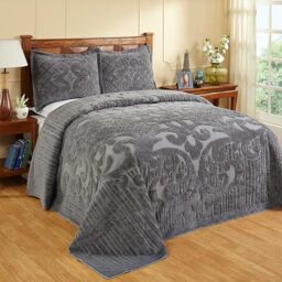 "Better Trends Ashton Bedspread, Grey, 102"" x 110""/Queen"