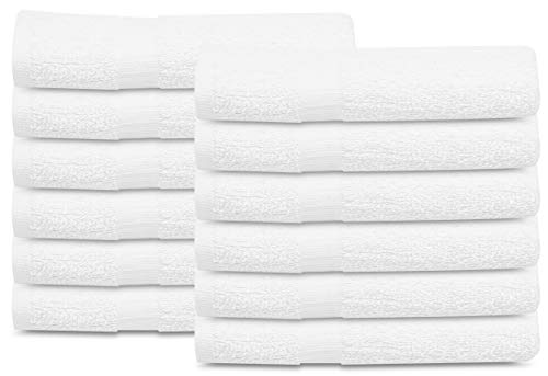 Gold 12 Pcs New White (20x40) 100% Cotton Terry Bath Towels Salon/gym towels light weight fast drying
