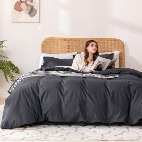 Ventidora 3 Piece Duvet Cover Set King Size,100% Organic Washed Cotton with Linen Feel Like Textured, Luxury Soft and Breatheable Bedding Set with Zipper Closure(1 Duvet Cover + 2 Pillowcases)