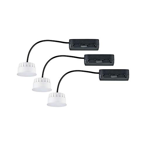 Paulmann 92477 Choose LED recessed luminaire Module Coin Set of 3 Easy Dim Round 3x6.5W lamp Satin recessed Spotlight Plastic recessed lamp 2700K