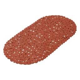 douceur d'intérieur, Bathtub Bottom 36 x 69 cm Terracotta, Plain PVC, Vitamin