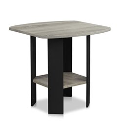 Furinno SIMPLE DESIGN Side Table, 2-Tier End Table, Open Shelves Night Stand, Bedside Table, for Living Room, Bedroom, French Oak