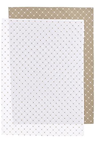 Meyco X MrsKeizer Bed Sheet Cradle 75 x 100 cm Set of 2 Louis Taupe/White