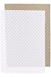 Meyco X MrsKeizer Bed Sheet Cradle 75 x 100 cm Set of 2 Louis Taupe/White