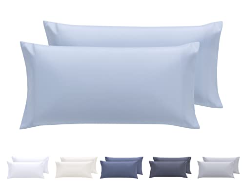 Todocama Pair of Super Soft Hypoallergenic Pillow Cases 80x40cm Light Blue