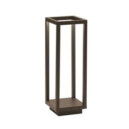 Zafferano, Home Pro, Rechargeable Cordless Table Lamp with Touch Controls, Suitable for Interior and Outdoor, Dimmer, 3000 K, Height 29.4 cm, Corten Colour