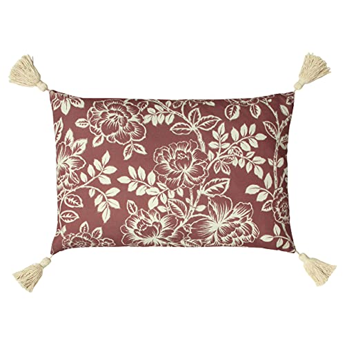 Paoletti Somerton Feather Filled Cushion, Polyester, Mulberry